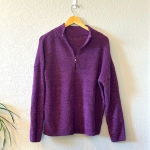 Amazon Half-Zip Knit Sweater - Purple
Size L